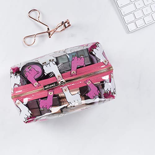 Vivid Hue - Bolsa de maquillaje transparente para mujer, bolsa de cosméticos grande, PVC, bolsa de viaje