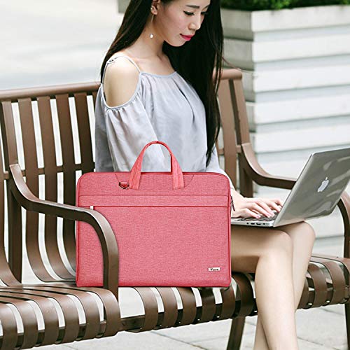 Voova 15 15.6 14 Pulgadas Funda Maletín Ordenador Portátiles Bolso Bandolera para Portátil con Asa De Transporte para Macbook Pro Retina/Macbook Pro/Elit Book/XPS15/Chromebook,Hombre& Mujer,Rosado