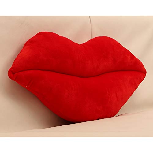 VORCOOL Cojines, Almohada con Forma de Labios Rojos de 50 cm, Almohada Suave, Regalo para el hogar, Almohada Decorativa (Rojo)