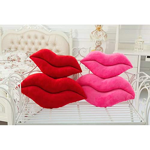VORCOOL Cojines, Almohada con Forma de Labios Rojos de 50 cm, Almohada Suave, Regalo para el hogar, Almohada Decorativa (Rojo)