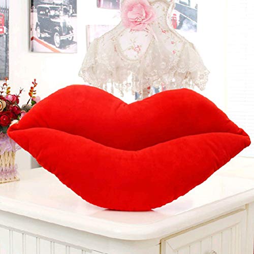 VORCOOL Cojines, Almohada con Forma de Labios Rojos de 50 cm, Almohada Suave, Regalo para el hogar, Almohada Decorativa (Rojo)