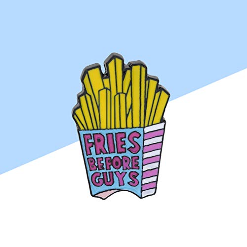 VOSAREA Broche Unisex Creativo Papas a la Francesa Aceite de Goteo Esmalte de Dibujos Animados Decoración de Regalo para Hombres Mujeres