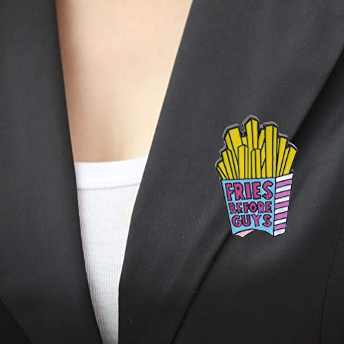 VOSAREA Broche Unisex Creativo Papas a la Francesa Aceite de Goteo Esmalte de Dibujos Animados Decoración de Regalo para Hombres Mujeres