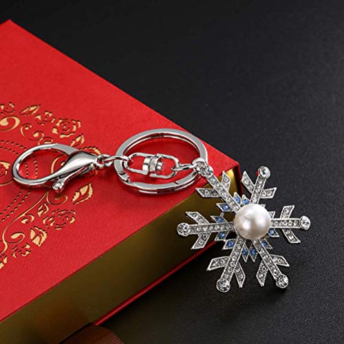vosarea llavero de Navidad colgante de copo de nieve llavero bolsa Charmes colgante ornamentos de navidad regalo