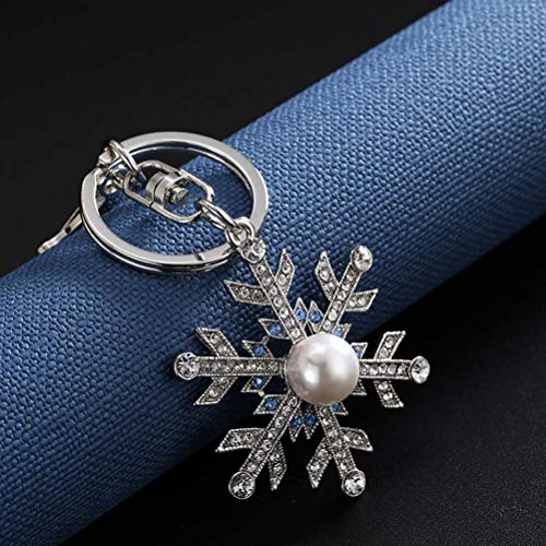 vosarea llavero de Navidad colgante de copo de nieve llavero bolsa Charmes colgante ornamentos de navidad regalo