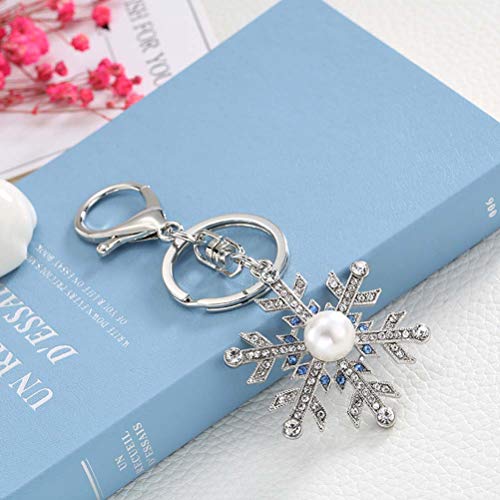 vosarea llavero de Navidad colgante de copo de nieve llavero bolsa Charmes colgante ornamentos de navidad regalo