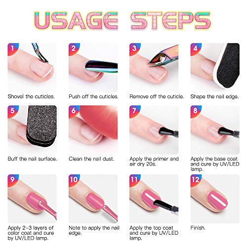 VOXURY Esmalte de Uñas Semipermanente Uñas de Gel UV LED Kit Roja Burdeos de Manicura 6pcs 10ml con Caja de regalo