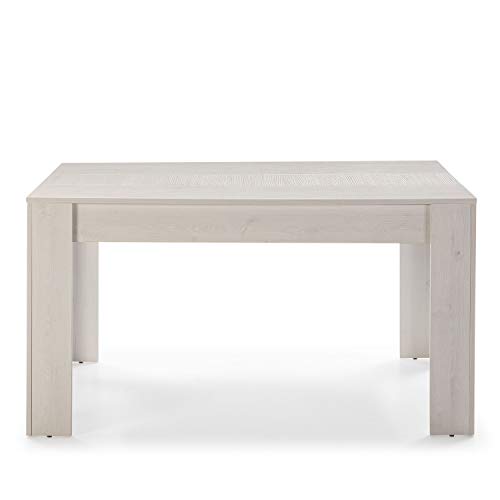 VS Venta-stock Mesa de Comedor Fija Kloe 140 cm (Largo) x 90 cm (Ancho) x 76 cm (Alto), Acabado Color Blanco