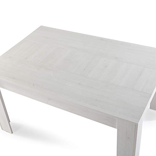 VS Venta-stock Mesa de Comedor Fija Kloe 140 cm (Largo) x 90 cm (Ancho) x 76 cm (Alto), Acabado Color Blanco