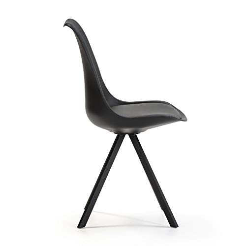 VS Venta-stock Set de 2 sillas Comedor Cross Estilo nórdico Negro, certificada por la SGS, 54 cm (Ancho) x 49 cm (Profundo) x 84 cm (Alto)