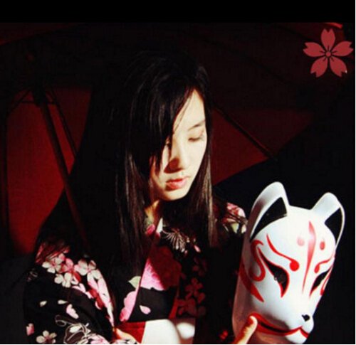VT BigHome Máscara de zorro japonés, pintada a mano, para cosplay, cosplay