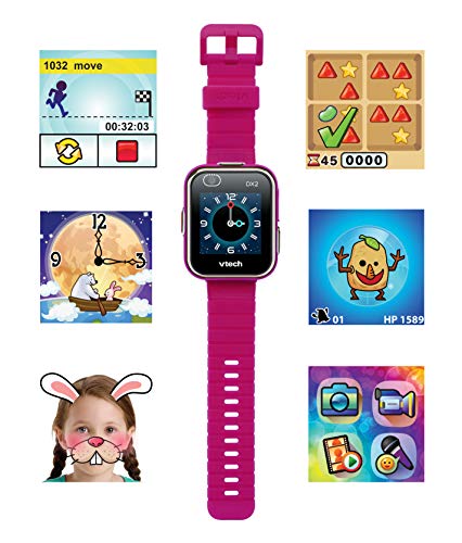 Vtech 80-193847 Kidizoom Smart Watch DX2 - Reloj inteligente para niños con doble cámara, color Frambuesa