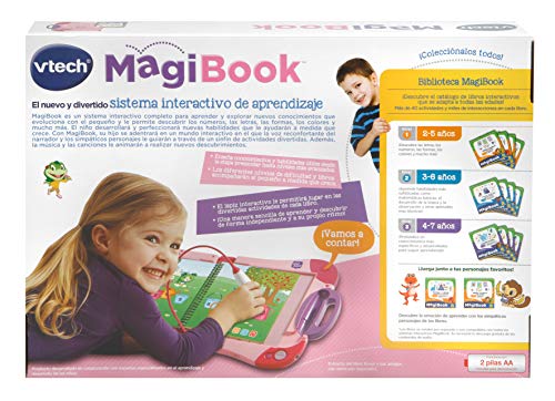 VTech Magibook Enseña a Aprender, ¿Qué Quieres Saber Hoy Vocabulario, Mates, Ciencias, Horas de Entretenimiento, Libros interactivos, Color Rosa, (80-602157)
