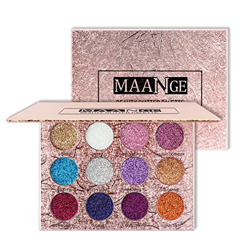Vtrem Paleta de sombras de ojos, 12 colores, purpurina, ojos ahumados, impermeable, sombra de ojos, maquillaje cosmético