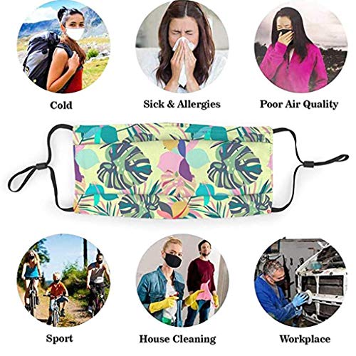 VTYOSQ Bandanas reutilizables de tela lavable impresa Unisex transpirable de algodón puro a prueba de viento multicapa para bicicleta al aire libre