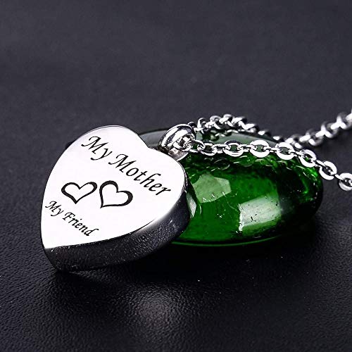 VVHN Mi Madre + mi Amigo Cilindro conmemorativo en Forma de corazón Ur Collar Colgante joyería de cremación de Acero Inoxidable 316