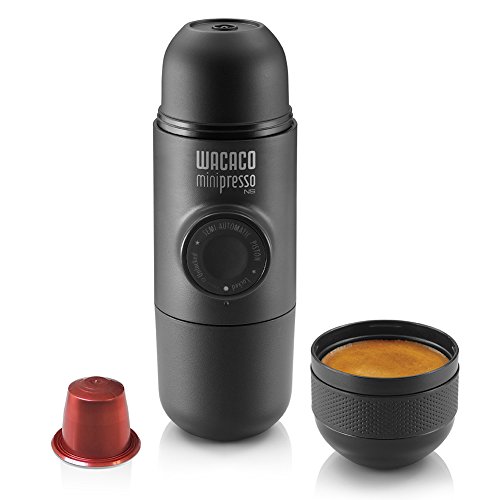 WACACO Minipresso NS, Cafetera Espresso Portatil, Compatible con Cápsula NS (Nespresso Cápsulas Originales y Compatibles), Operación Manual, Mini Cafetera de Viaje, Máquina Café Portátil para Camping