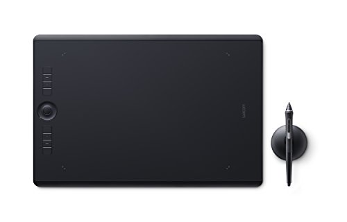 Wacom PTH-860 Intuos Pro L Tableta gráfica con lápiz digital Pro Pen 2 / Tableta digitalizadora para pintura y diseño digital / Portalápices con 10 puntas / Compatible con Windows y MacOS / Negro