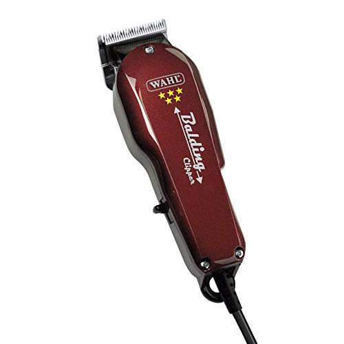 Wahl Balding Clipper - Cortapelo (cable de 2.4 m, 0.2-0.4 mm), color rojo oscuro