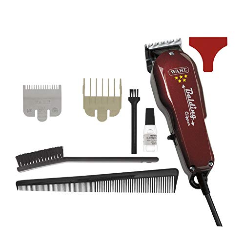 Wahl Balding Clipper - Cortapelo (cable de 2.4 m, 0.2-0.4 mm), color rojo oscuro