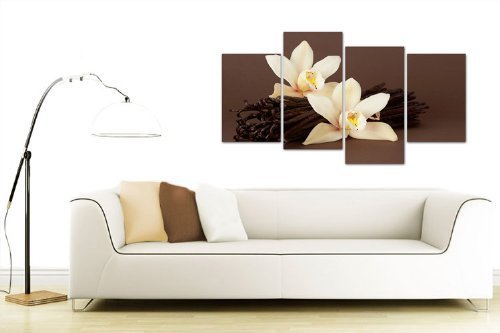 Wallfillers Cuadros en Lienzo Grande Floral Flor Orquídea Marrón Set de Imágenes XL 4121