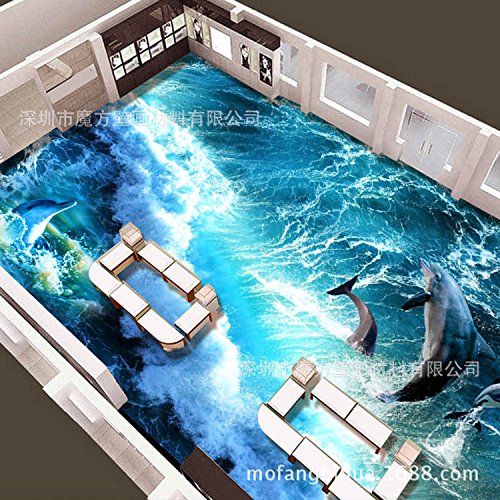 Wallpaper Experten The Restaurant Murals_POOL 3D Murals Hotel Restaurant 3d Park Magic Dolphin Pen