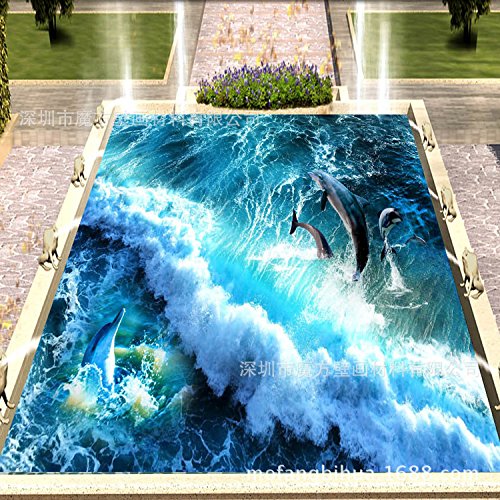 Wallpaper Experten The Restaurant Murals_POOL 3D Murals Hotel Restaurant 3d Park Magic Dolphin Pen