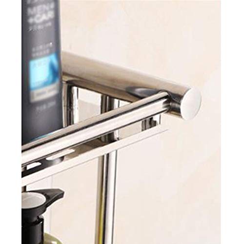 WANBAO Estante de Ducha Colgante de Acero Inoxidable montado en la Pared Toallero de baño Pulido Rectángulo Perforación Multicapa 40~60 cmZwj-0986(50cm, Double Layer)