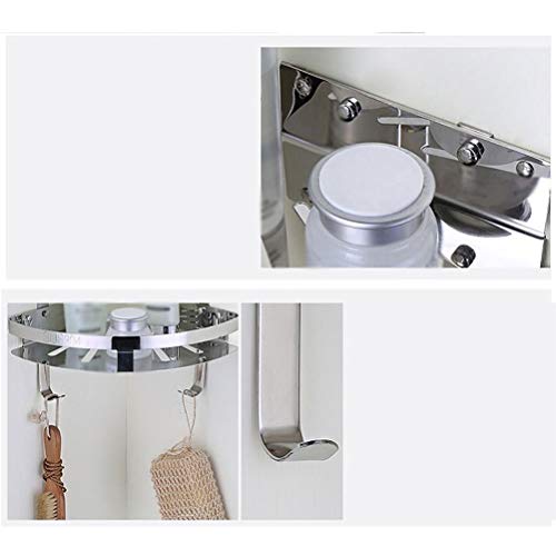 WANBAO Estante de Esquina Estantes de Ducha de baño, Cesta de Esquina Estante de 2 Niveles Estante de Acero Inoxidable Estante Cromado Organizador de Ducha montado en la paredZwj-0986, A
