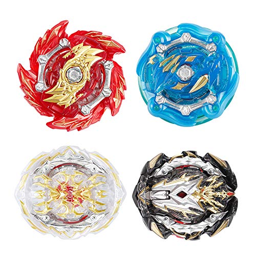 Wang 4 juegos de giroscopio de combate doble ataque giroscopio de combate 4D modelo de fusión acelerador lanzador velocidad giroscopio regalo de juguete para niños mayores