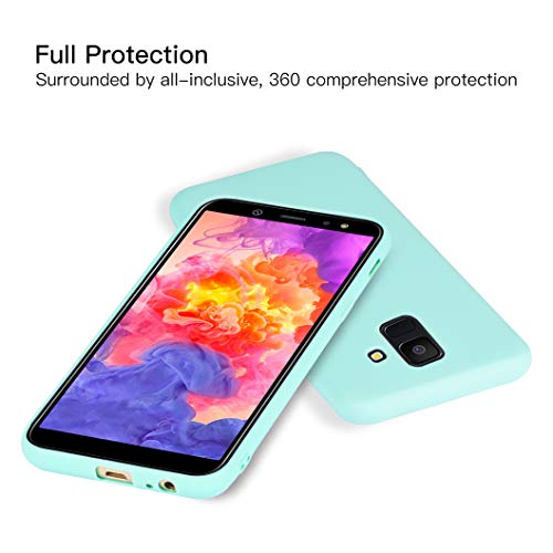 Wanxideng - 6X Funda para Compatible con Samsung Galaxy A6 2018, Carcasa Suave Mate en Silicona TPU - Soft Silicone Case Cover [ Negro+ Rojo+ Azul Oscuro + Rosa + Verde Menta + Traslucido ]
