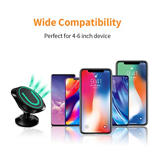 Warxin Soporte Magnético Movil Coche, Mini Móvil Coche Iman para Salpicadero 360° Rotación Universal Soporte Teléfono Magnético Sostenedor para iPhone Samsung Móviles Dispositivo GPS