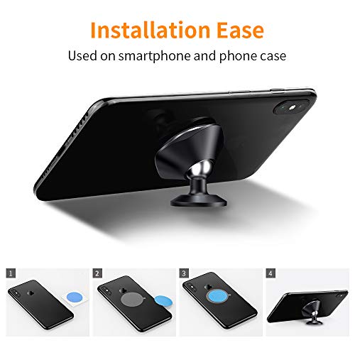 Warxin Soporte Magnético Movil Coche, Mini Móvil Coche Iman para Salpicadero 360° Rotación Universal Soporte Teléfono Magnético Sostenedor para iPhone Samsung Móviles Dispositivo GPS