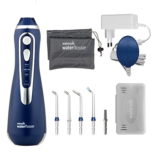 Waterpik WP-563EU Irrigador Bucal Recargable Irrigador Dental Portátil, Color Azul