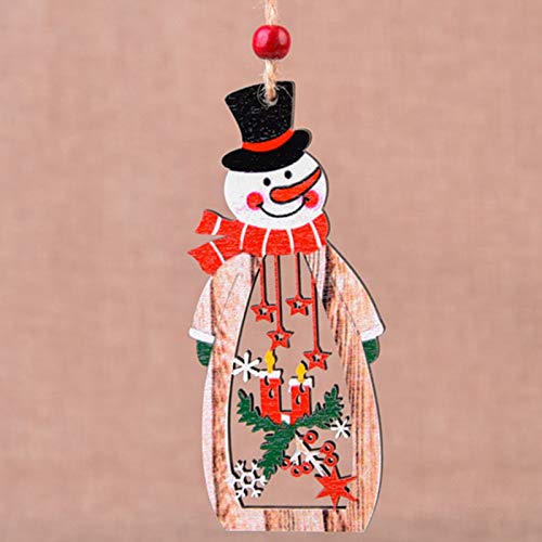 Watopi 1/3 piezas decoraciones de Navidad de madera Santa Claus hueco colgante árbol de Navidad hogar interior adornos pequeños regalos