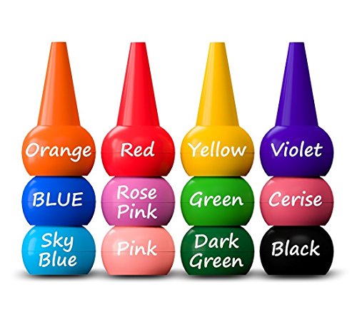 WATSABRO Crayones para niños pequeños, 12 Colores Pintura Crayones con Agarre de Palma para bebés Crayones Pintura Lavable para Dedos Crayones no tóxicos, niños, niños, niños y niñas