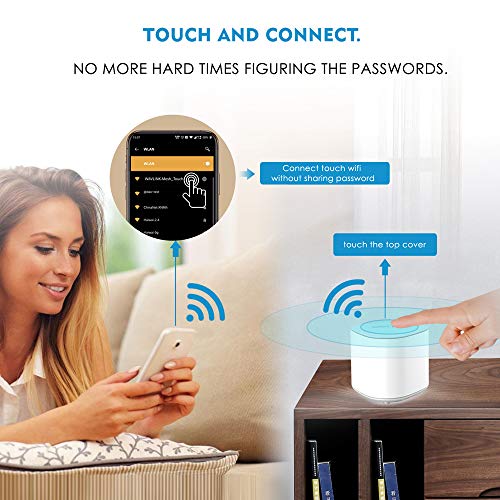 WAVLINK HALO Pro AC2100 Tri-Band Whole Home Mesh WiFi System, 2.4GHz 400Mbps and 5GHz 867Mbps+1733Mbps, Cubre 1500 pies Cuadrados con Touchlink y MU-MIMO Technology-3 Pack