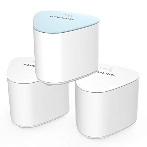 WAVLINK HALO Pro AC2100 Tri-Band Whole Home Mesh WiFi System, 2.4GHz 400Mbps and 5GHz 867Mbps+1733Mbps, Cubre 1500 pies Cuadrados con Touchlink y MU-MIMO Technology-3 Pack