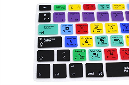 Wayes - española Adobe Photoshop PS atajos tapa del teclado Cubierta del teclado para MacBook Pro 13" 15" 17" & Air 13" MacBook Pro 13 15 Retina, EU/ISO Disposición Silicone / Silicona Skin