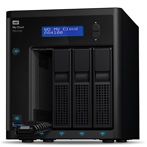 WD My Cloud Pro PR4100 Pro Series 4-Bay Almacenamiento en red NAS , WDBNFA0000NBK-EESN,Sin discos