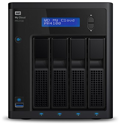 WD My Cloud Pro PR4100 Pro Series 4-Bay Almacenamiento en red NAS , WDBNFA0000NBK-EESN,Sin discos