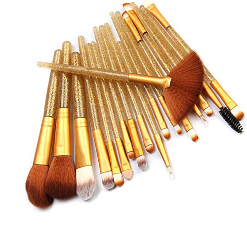 WDLSWDY Sintético Premium Maquillaje Maquillaje Fundación Conjunto Completo de Belleza del Sistema de Cepillo Profesional Principiante 15 Pcs Fundación líquida BB Cream Sombra de Ojos Cepillo Paquete