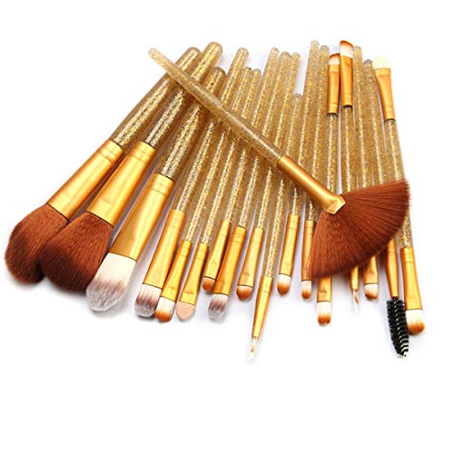 WDLSWDY Sintético Premium Maquillaje Maquillaje Fundación Conjunto Completo de Belleza del Sistema de Cepillo Profesional Principiante 15 Pcs Fundación líquida BB Cream Sombra de Ojos Cepillo Paquete