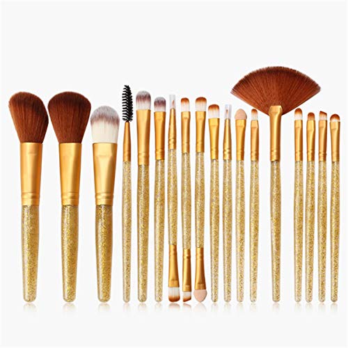 WDLSWDY Sintético Premium Maquillaje Maquillaje Fundación Conjunto Completo de Belleza del Sistema de Cepillo Profesional Principiante 15 Pcs Fundación líquida BB Cream Sombra de Ojos Cepillo Paquete