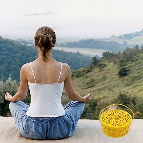 Wed2BB Soporte para mosquitos, diseño clásico, portátil, soporte para incienso de metal, color amarillo