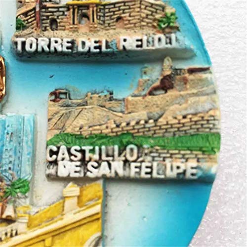 Weekinglo Souvenir Cartagena Colombia Imán de Nevera 3D Resina Artesanía Hecha A Mano Turista Viaje Ciudad Recuerdo Colección Carta Refrigerador Etiqueta