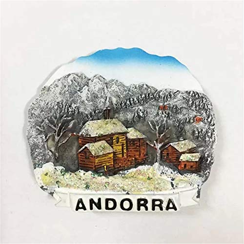 Weekinglo Souvenir Frigorífico Imán Nieve Andorra Resina 3D Artesanía Hecha A Mano Turista Viaje Ciudad Recuerdo Colección Carta Refrigerador Etiqueta