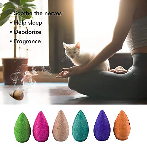 WEKON 155pcs Cono Reflujo, Cono de Incienso, Incienso Pagoda Aromaterapia, Cono Sándalo Natural Olor a Flores Perfume Doméstico Colores Surtidos Meditación SPA 2.3cm Elemento 100% Seguro Antiestrés