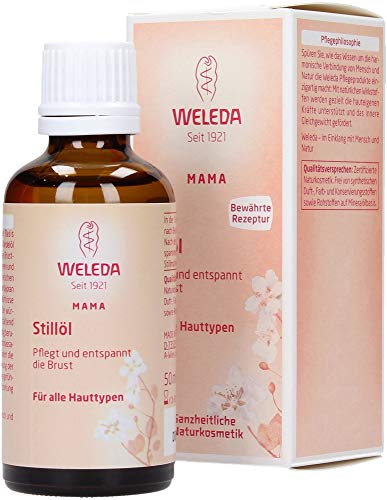 WELEDA - Aceite para la lactancia materna - Tratamiento de acondicionamiento de la mama - Efecto de calentamiento - Estimula la formación de la leche - Certificado de Natrue - Vegano - 50 ml