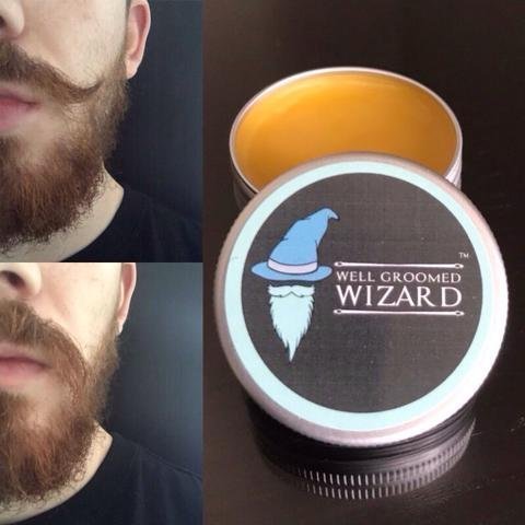 Well Groomed Wizard Cera Fuerte para la Barba y Bigote, Cera de abejas y limón,15ml, estilo con un Cepillo o Peine